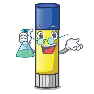 Profesör tutkal karakter tablo vektör çizim üzerinde sopa