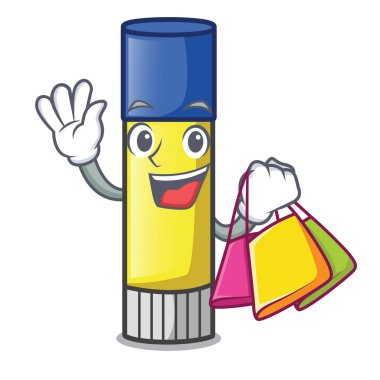 Alışveriş tutkal karakter tablo vektör çizim üzerinde sopa