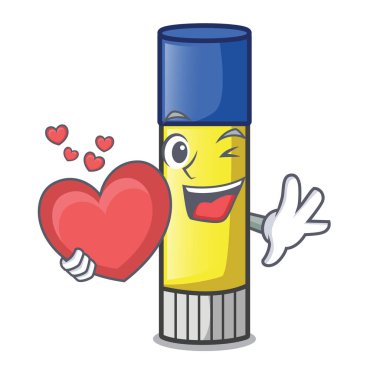 Maskot vektör illüstrasyon izole kalp yapıştırıcı ile