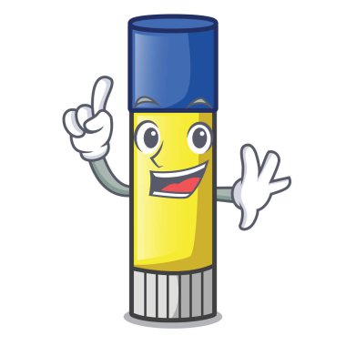 Tutkal sopa vektör çizim üzerinde parmak sevimli çizgi