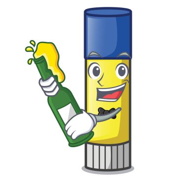 Bira sevimli çizgi film ile tutkal sopa vektör çizim üzerinde