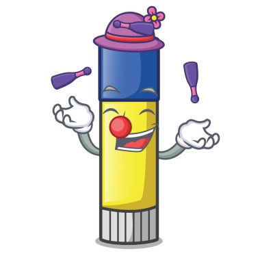 Tutkal sopa vektör çizim üzerinde sevimli çizgi hokkabazlık