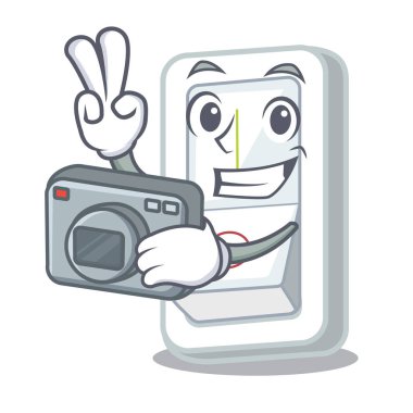 Fotoğrafçı ışık anahtarı maskot vektör çizim ile izole