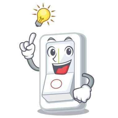 Çizgi film ahşap duvar vektör çizim üzerinde bir fikir ışık anahtarı var