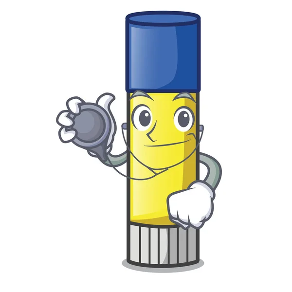 Doctor Glue Stick Cartoon Shape Vector Illustration — Stock Vector
