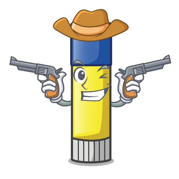 Bâton Colle Cowboy Dans Illustration Vectorielle Forme Dessin Animé — Image vectorielle