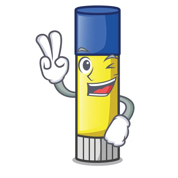 Two Finger Glue Stick Character Table Vector Illustration — Διανυσματικό Αρχείο