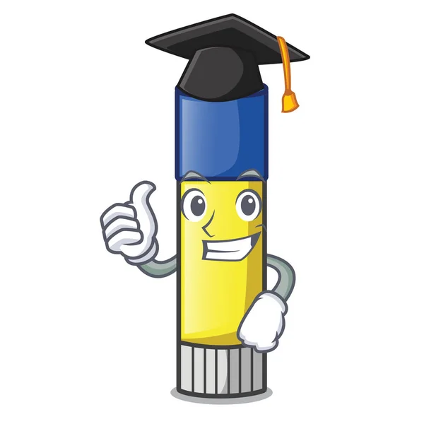 Graduation Glue Stick Character Table Vector Illustration — Stock Vector