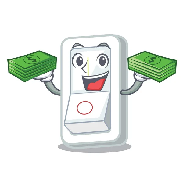 Money Bag Light Switch Isolated Mascot Vector Illustration — Stock Vector