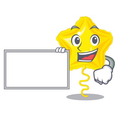 Kurulu ile yıldız balon uçakla maskot gökyüzü vektör çizim yapıldı.