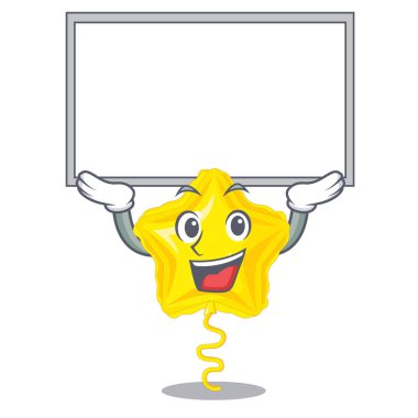 Up board yıldız balon maskot gökyüzü vektör illüstrasyon uçtu