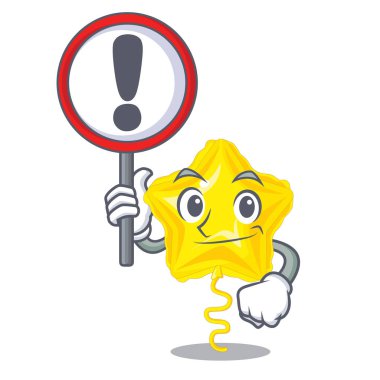 With sign star balloon was flown mascot sky vector illustration
