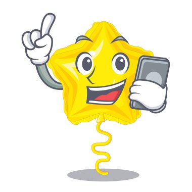 Telefon yıldızlı balonla gökyüzü maskotu çizimi yapıldı.