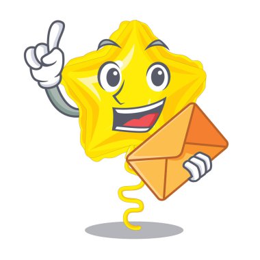 With envelope stars ballon isolated in the character vector illustration