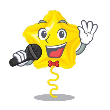 Yıldız balon çizgi film şekil vektör çizim içinde şarkı