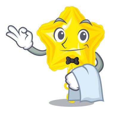 Garson yıldız balonunda çizgi film şekil vektör çizim