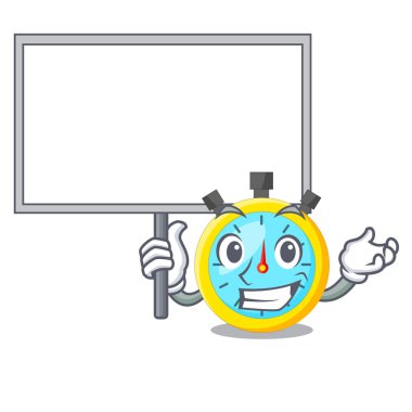 Çizgi film şekil komik vektör çizim kurulu kronometre getirmek