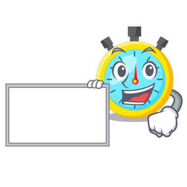 Çizgi film şekil komik vektör çizim içinde ile Yönetim Kurulu kronometre