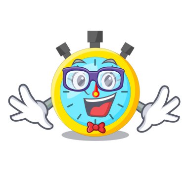 İle Geek karakter vektör illüstrasyon izole kronometre