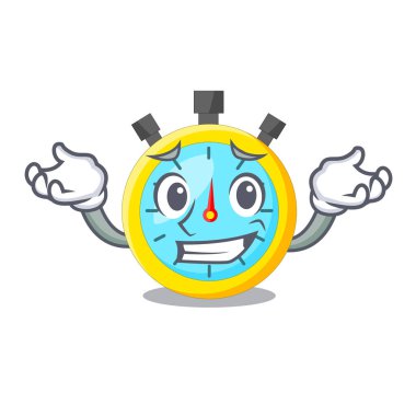 Karakter vektör çizim ile kronometre izole sırıtarak