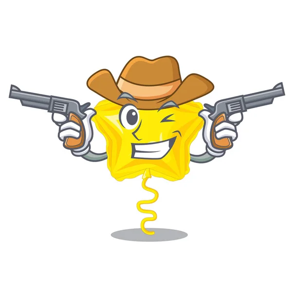 Cowboy Csillag Léggömb Repült Kabalája Vektor Illusztráció — Stock Vector