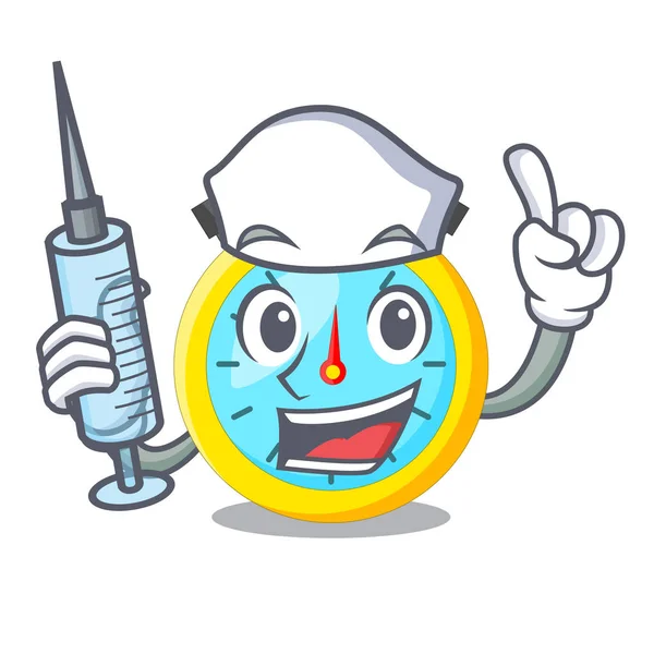 Nurse Isolated Stopwatch Character Vector Illustration — Stock vektor