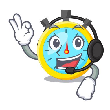 Kulaklık çizgi film üzerinde ile kronometre yarış vektör çizim için