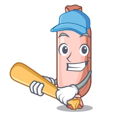 İskambil beyzbol bolster komik karikatür şekli vektör çizim üzerinde