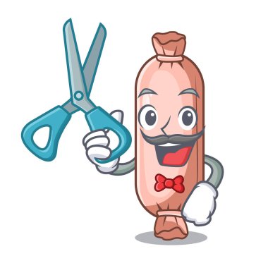 Kuaför bolster komik karikatür şekli vektör çizim üzerinde