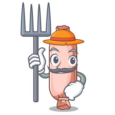 Komik karikatür şekli vektör illüstrasyon Çiftçi destek