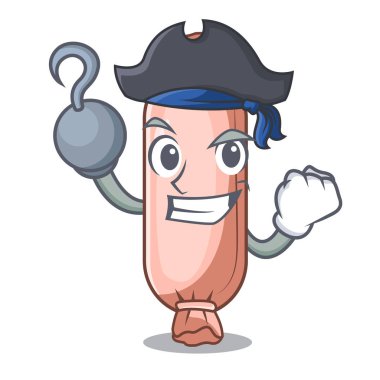 Pirate bolster on the funny cartoon shape vector illustration