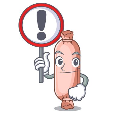 Komik karikatür şekli vektör çizim üzerinde işareti bolster ile