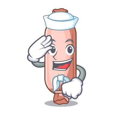 Denizci bolster komik karikatür şekli vektör çizim üzerinde