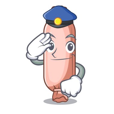 Polis bolster komik karikatür şekli vektör çizim üzerinde