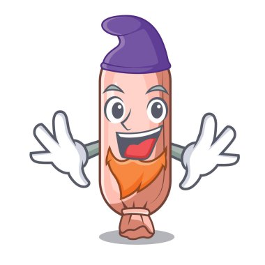 Elf bolster komik karikatür şekli vektör çizim üzerinde