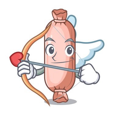 Cupid bolster on the funny cartoon shape vector illustration