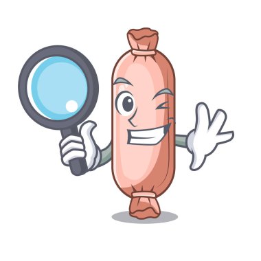 Dedektif bolster isolasi üzerinde bir karakter vektör çizim