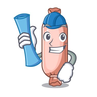 Üzerinde bolster isolasi mimar bir karakter vektör çizim