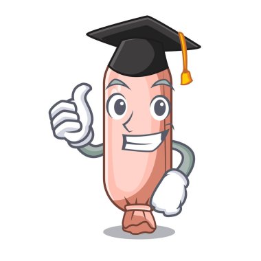 Mezuniyet bolster isolasi üzerinde bir karakter vektör çizim