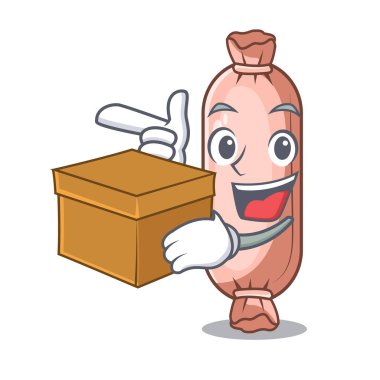 Kutusu bolster isolasi ile bir karakter vektör çizim