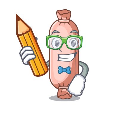 Öğrenci bolster isolasi üzerinde bir karakter vektör çizim