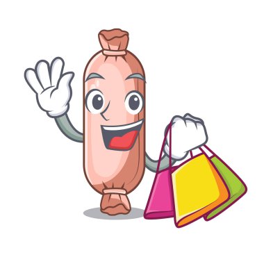 Alışveriş üzerinde isolasi destekleyecek bir karakter vektör çizim