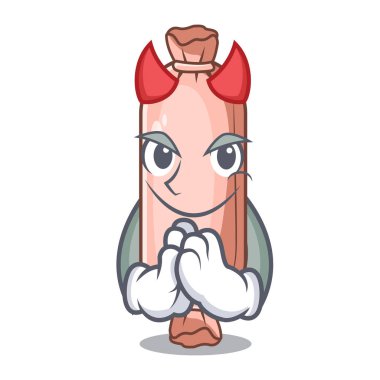 Şeytan yastık uyku Oda vektör çizim karikatür yerleştirilmiş