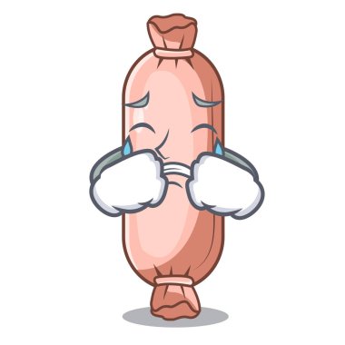 Yastık ağlayarak uyuyor Oda vektör çizim karikatür yerleştirilmiş