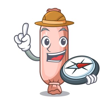 Explorer karikatür uyku odası vektör illüstrasyon yerleştirilen destekler