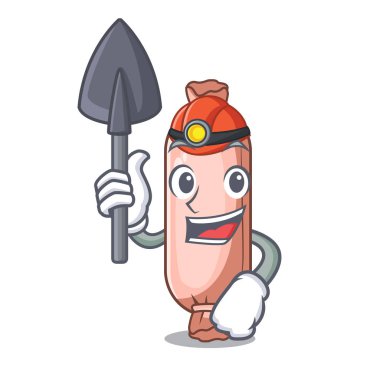 Madenci yastık uyku Oda vektör çizim karikatür yerleştirilmiş