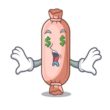 Yukarıda para göz yastık maskot yatak vektör çizim üzerinde