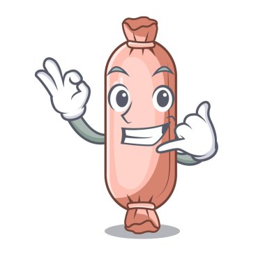 Bana yukarıda yastık maskot yatak vektör çizim üzerinde de