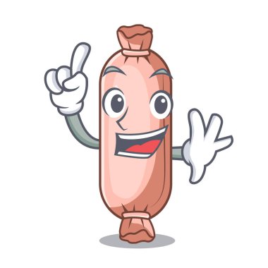 Yukarıda parmak yastık maskot yatak vektör çizim üzerinde