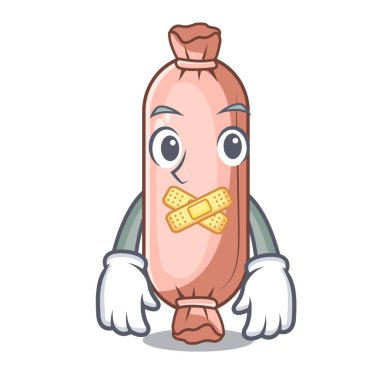 Yukarıda sessiz yastık maskot yatakta illüstrasyon vektör